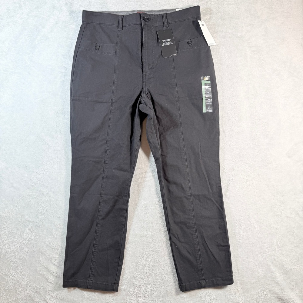 Lee‎ Ultra Lux Utility Seamed Crop Pants Women's Size 12M Black Stretch New